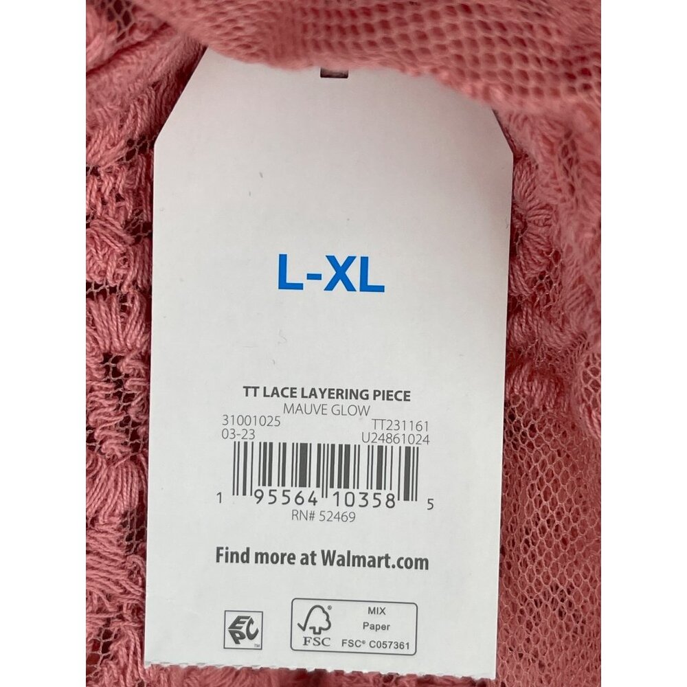 Time And Tru Mauve Glow Lace Layering Piece L-XL - Picture 7 of 7